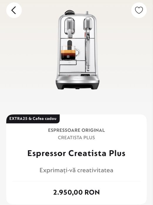 Creatista Plus NESPRESSO