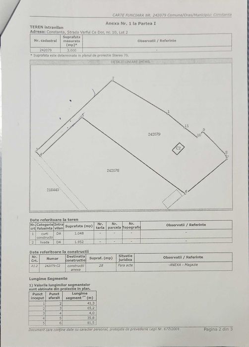 Teren 3000mp -Constanta, Zona sere - Campul cu Flori