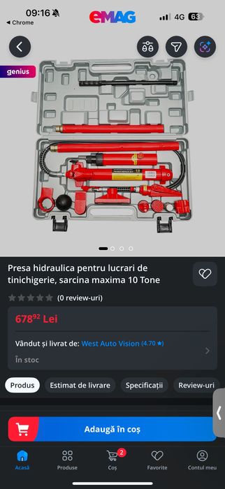 Presa hidraulică pt lucrări de tinichigerie / sarcină maximă 10 Tone