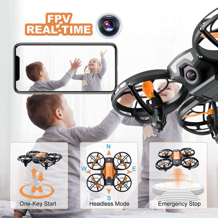 Mini Drone 4DRC cu Cameră 720P HD și Protecție Îmbunătățită pentru Elice – Pentru Copii