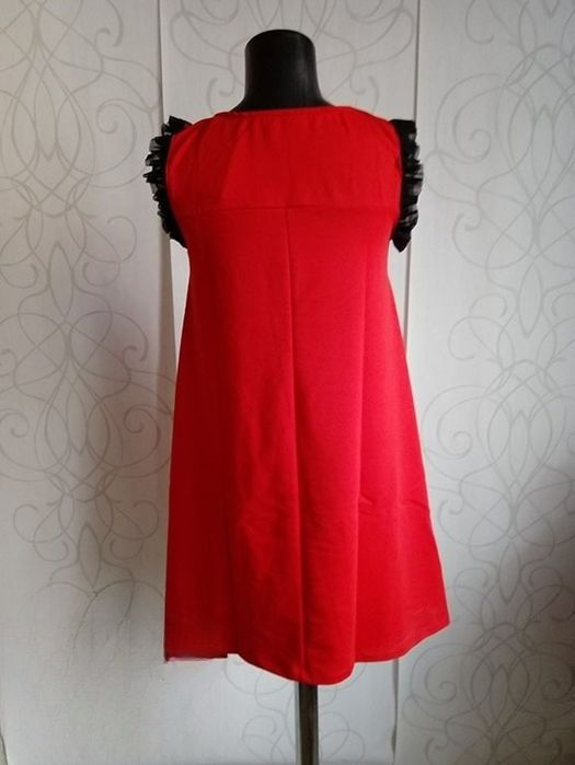 НОВА туника рокля, размер L, XL, цвят червен и жълт, памук и еластан