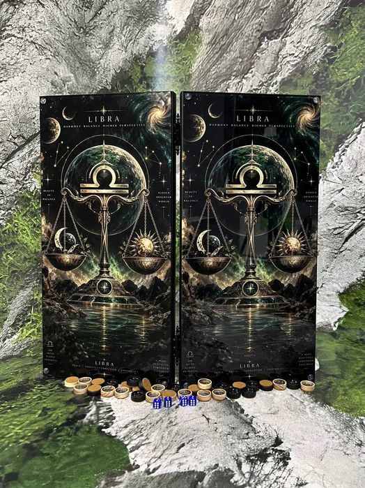 Луксозна табла със стъкло Зодия Везни ръчна изработка