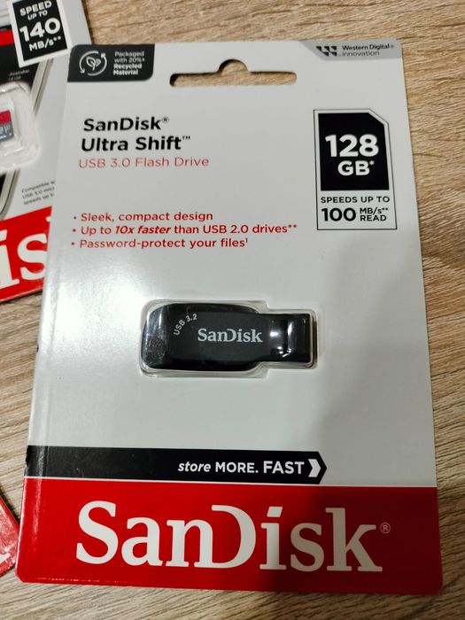 Microsd Sandisk sd card, usb - 128 Gb
