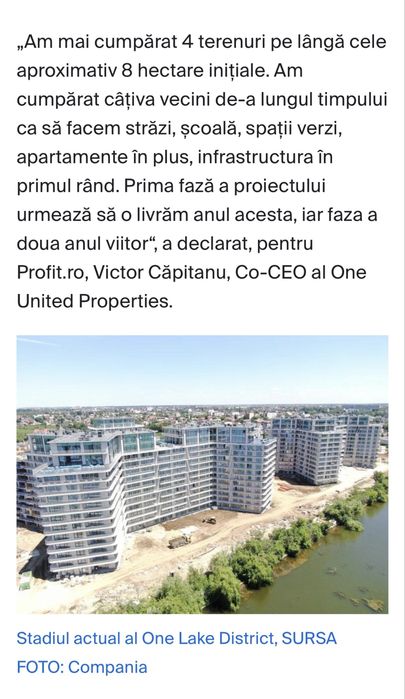 Apartament 2 camere | One Lake District Faza 2 | Livrare 2027 | Parcare inclusa