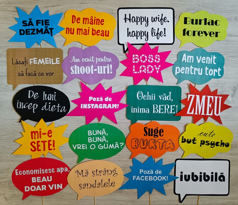Propsuri recuzită foto mesaje petrecere