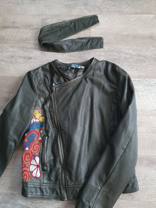 Geaca / jacheta piele ecologica si sacou bumbac Desigual, marimea M