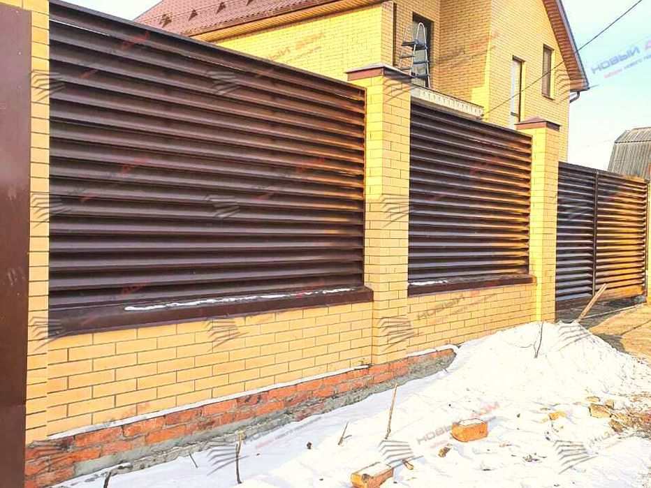 Забор жалюзи металлический