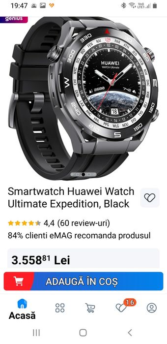 Smartwatch Huawei Ultimate Expedition black 48 mm-cu  garanție