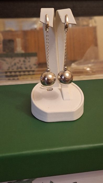 Сребърни атрактивни обеци - ръчна изработка