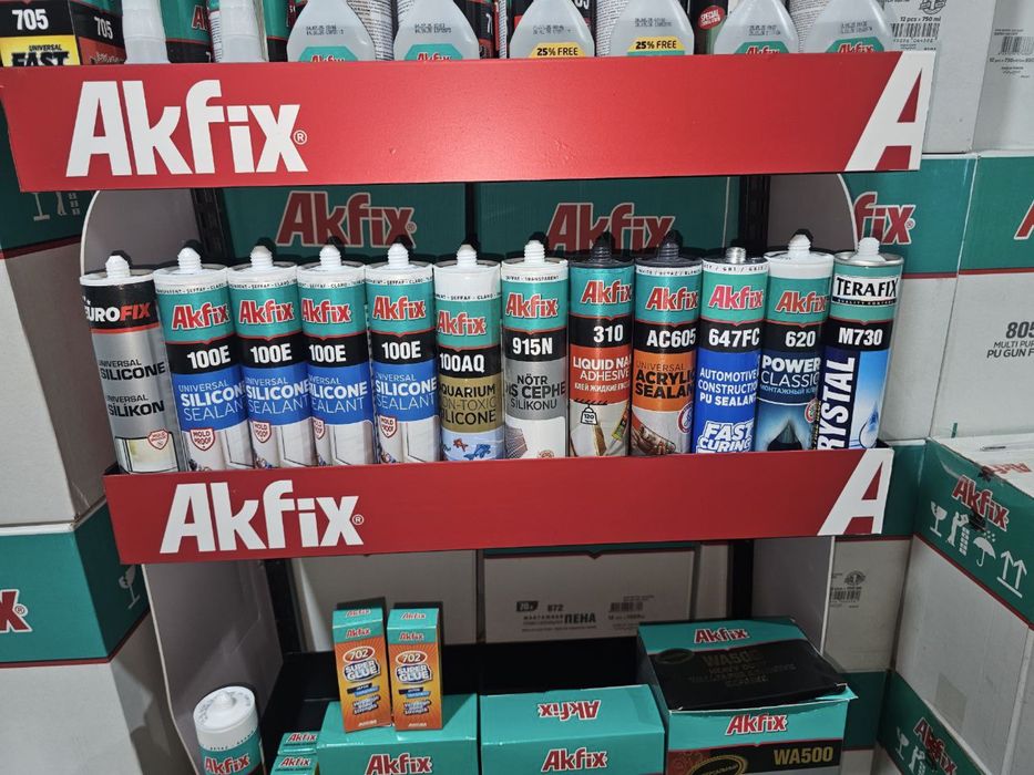 Akfix va Somafix germetik mahsulotlar optom skladan