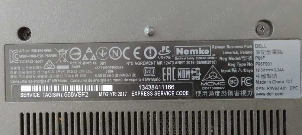 Laptop Dell Inspiron 5567