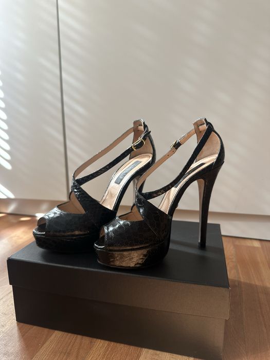 Sandale Musette 37 negre cu toc