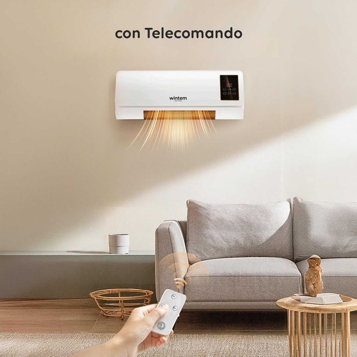 Стенен нагревател/вентилатор Wintem 2000 W – тих с LED дисплей за дома, офиса, банята