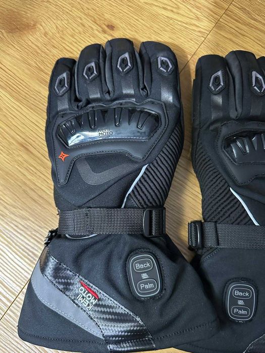 Manusi moto cu incalzire  KEMIMOTO waterproof marime XL - Noi