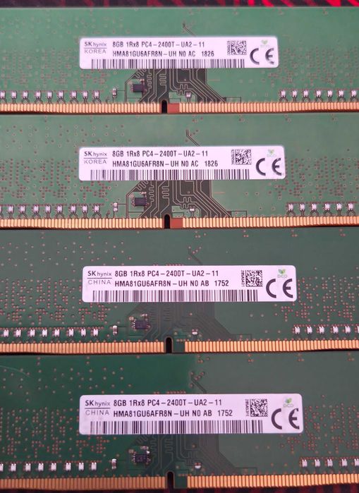 Рам Памет: SKHynix 32GB (4x8GB) DDR4 2400MHz CL17