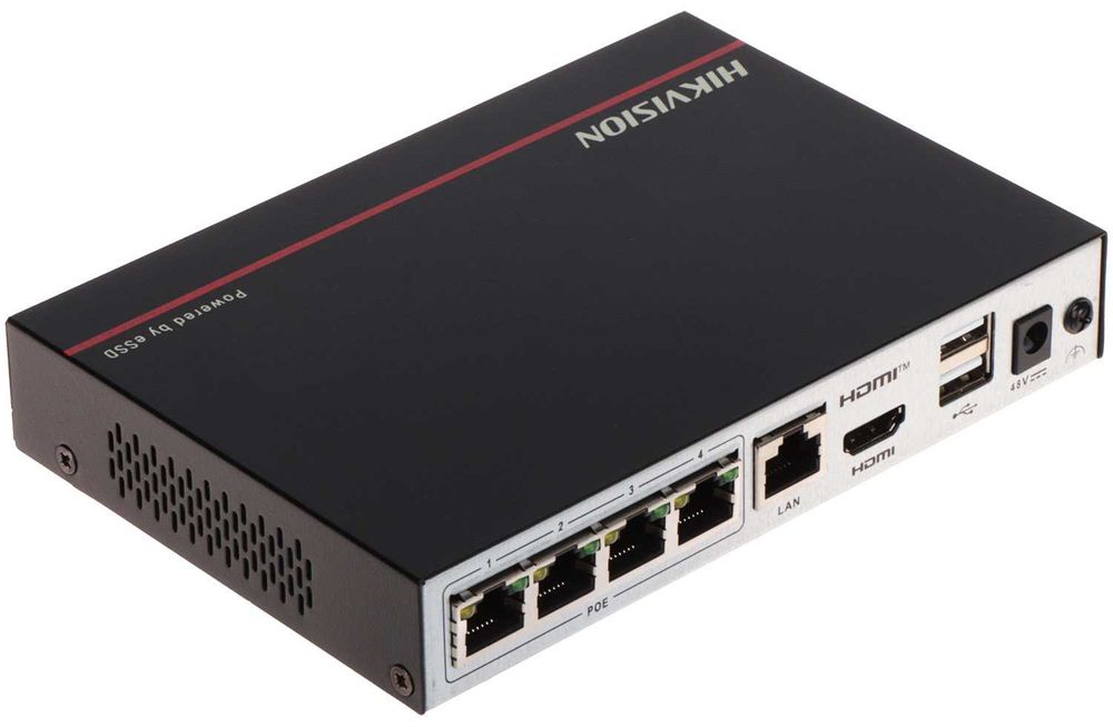 NVR Hikvision DS-E04NI-Q1/4P, 4 canale POE, SSD 1 TB