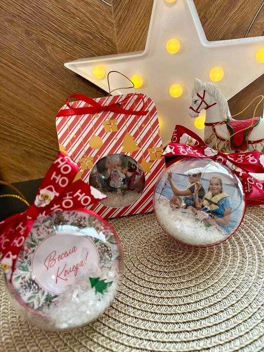 Коледни топки със снимки