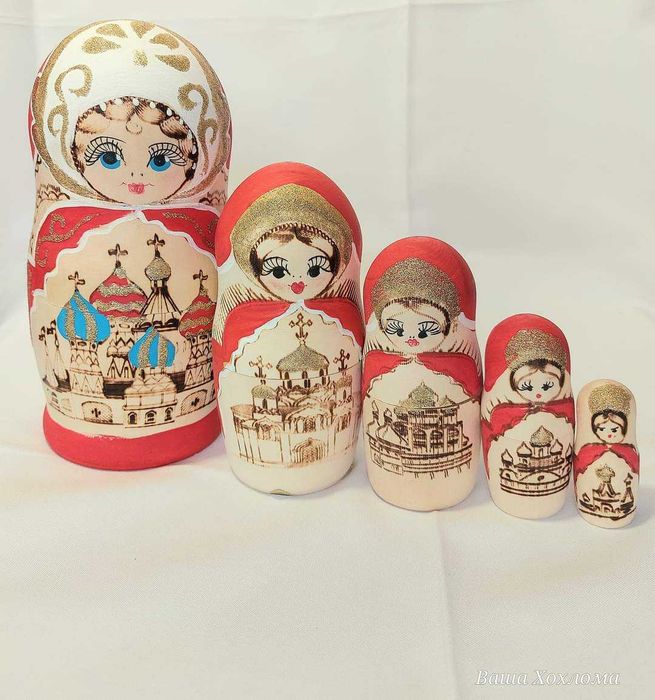 Изделия от дърво, ръчна изработка, стил Хохлома.