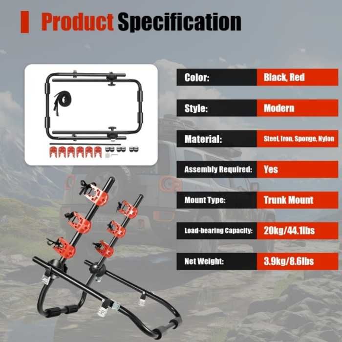 Сгъваем вело багажник за кола Automat, Тройна стойка за велосипеди