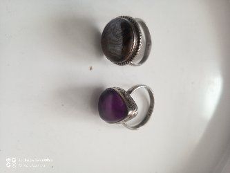 Set doua inele vechi cu  piatra pt dama inox