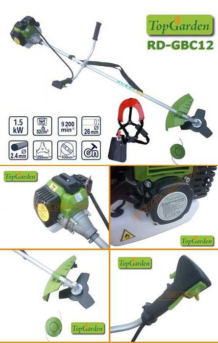 Мощна бензинова коса / моторен тример за трева TopGarden RD-GBC12