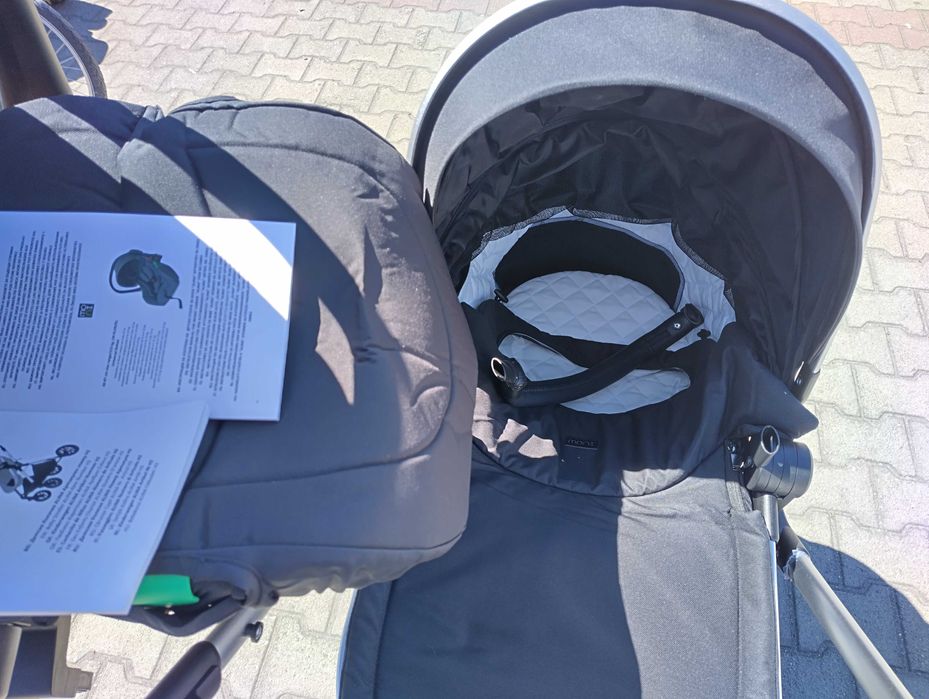 MONI Комбинирана детска количка 2 в 1 ALINA черен