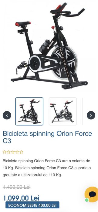 Bicicletă Fitness / Spinning Orion Force C3 - stare impecabila, ca noua