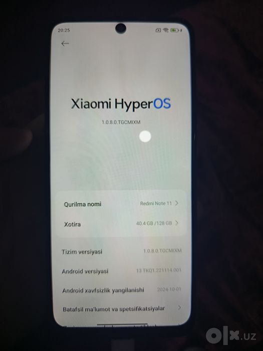 Redmi not 11  6/128 xotira yaxshi ishlab turibdi