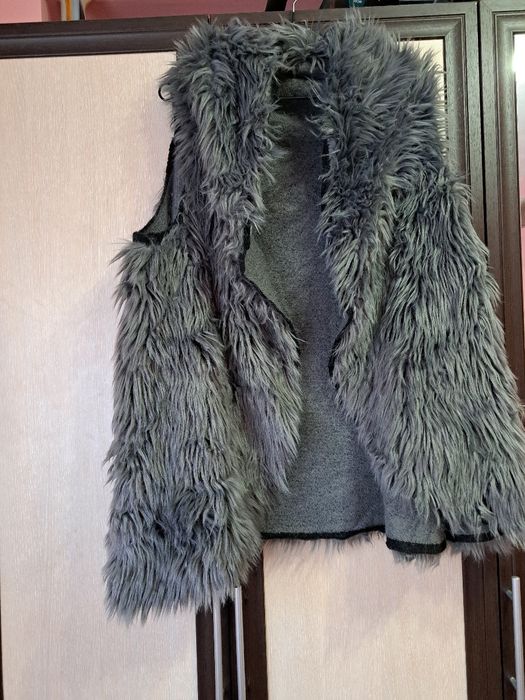 Елек тип пончо с Мек косъм