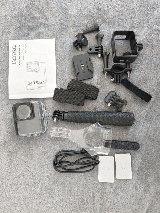 Cameră video acțiune Kappa  (Nouă, cu kit accesorii scufundări/cască/bicicletă)