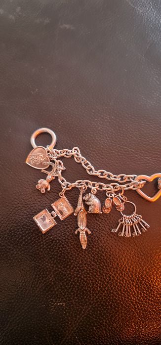 Brățară argint masivă charmuri 70g okazie