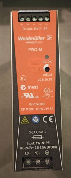 Sursă 24v 5A  DC  Weidmuller PRO MAX