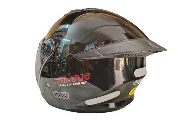 Каска за Мотор/Скутер/АТВ Черна Мат/Лак