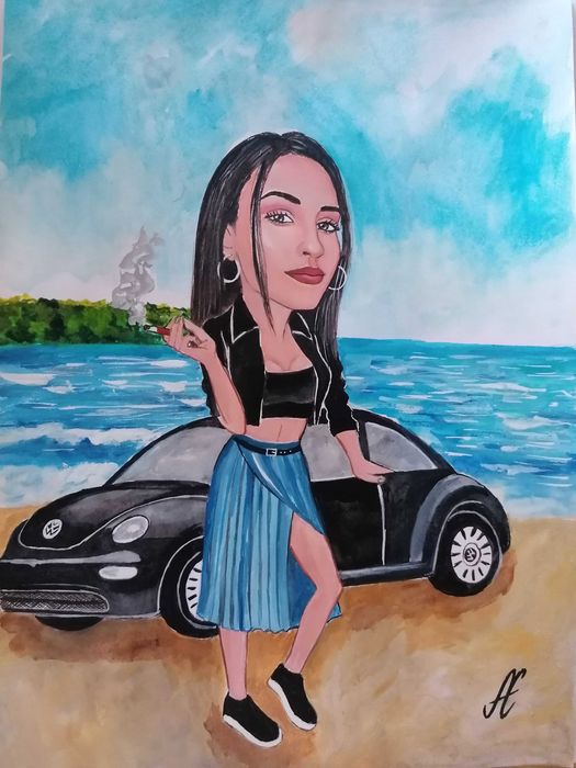 Персонализирани карикатури по снимка- ръчно рисувани подаръци