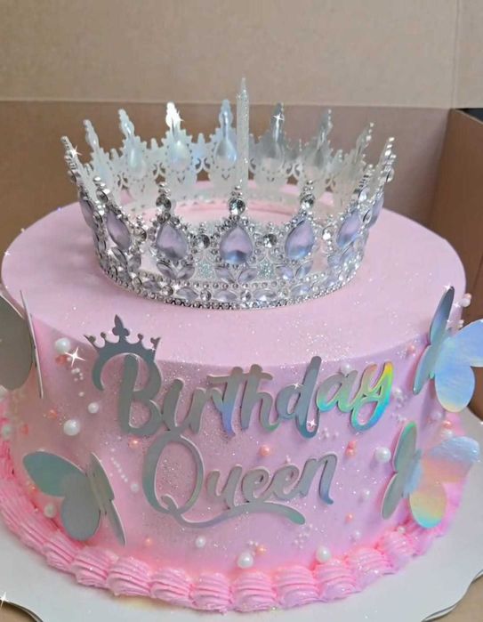 Луксозна корона с кристали за торта