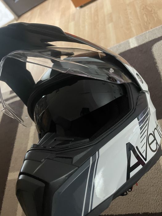 CASCA Aventure MTR SX-1 ALB GRI ROSU(moto,atv)