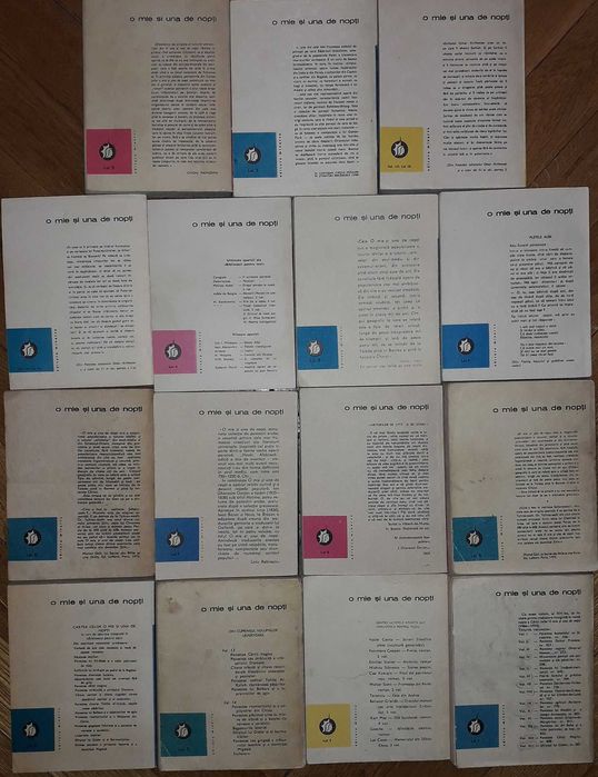 O Mie si Una de Nopti [1001 de Nopti] (Ed. Minerva, Colectia BPT: Biblioteca pentru toti, 1978-1988, 15 volume, editie/serie completa) Basme arabe