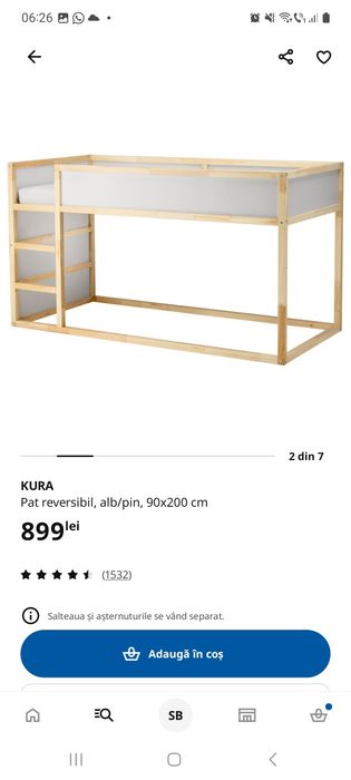 Pat copii ikea lemn