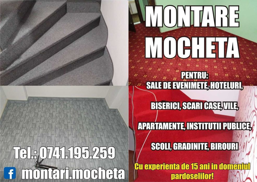 Vanzare ,Montare ,Surfilare MOCHETA ,covoare pt.hoteluri,biserici etc.