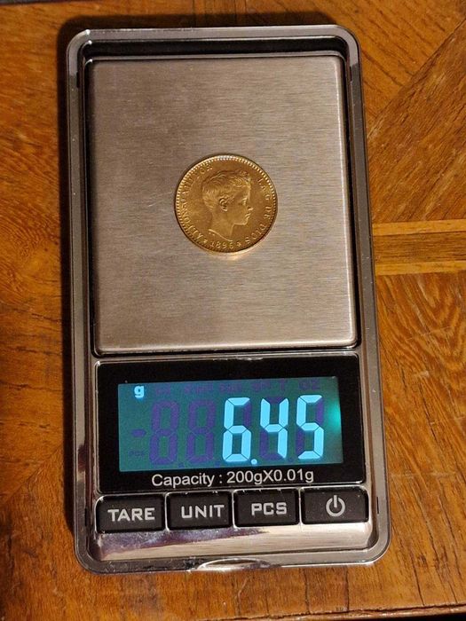 Златна монета20ИталианскиЛири НаполеонI 1809,20Песети АлфонсоXIII 1896