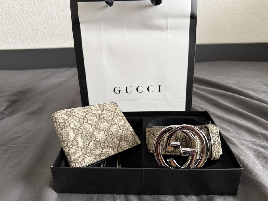 Подаръчна кутия от Gucci колан с портмоне