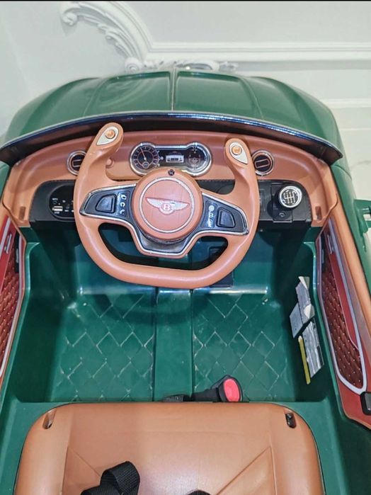Masinuta electrica pentru copii Bentley verde, 12V, scaun piele ecologica