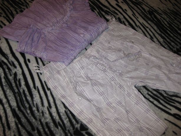 Комплект Спортен панталон/Блузка-В лилаво/бяло