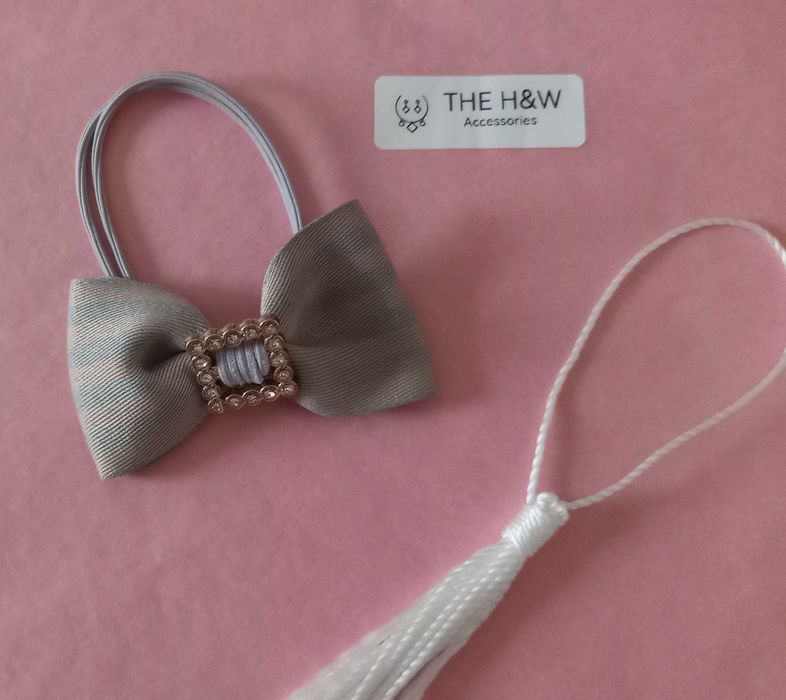 Ponytail hairtai elastic with cute bow 2 pcs