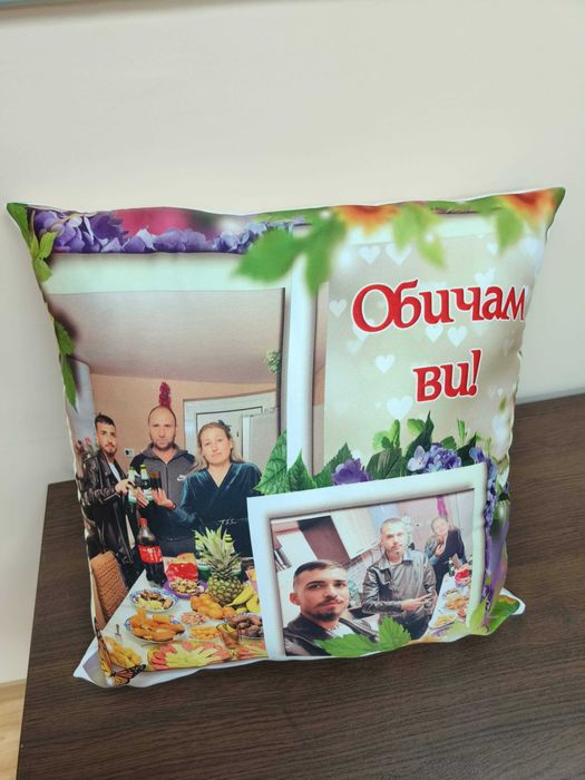 Възглавница със снимка 40 х 40 см. Възглавничка Бебешка детска