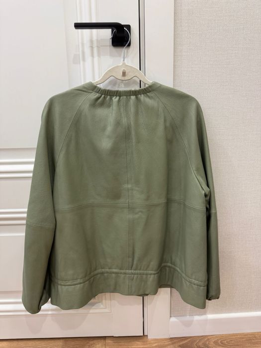 Куртка кожаная, зеленого цвета