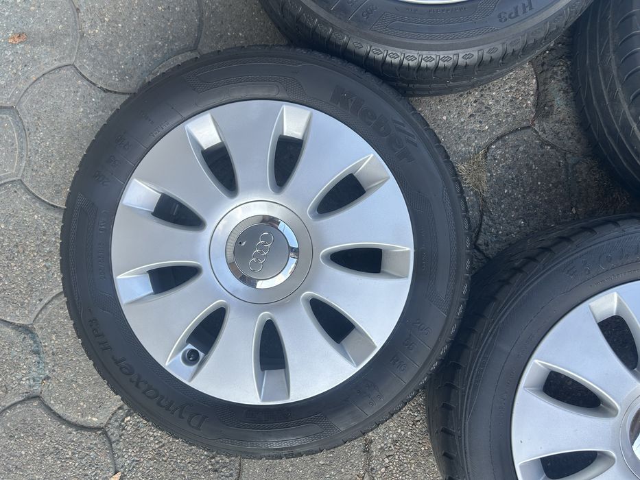 Jante aliaj 5x112mm, anvelope vara 205/65 R16, Audi A3, A4 B5, B6, B7, VW, Seat, Skoda