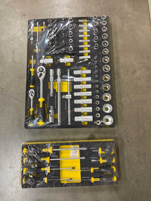 Комплект вложки адаптери 1/2“ и 1/4“ 87 части/Отвертки прави и кръстати к-т 8бр