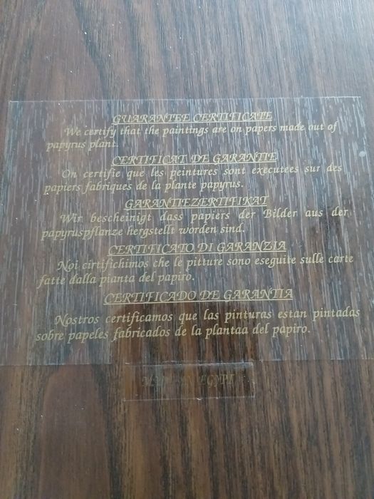 Farfurie decor Fathi Mahmud si tablou  papirus egiptean