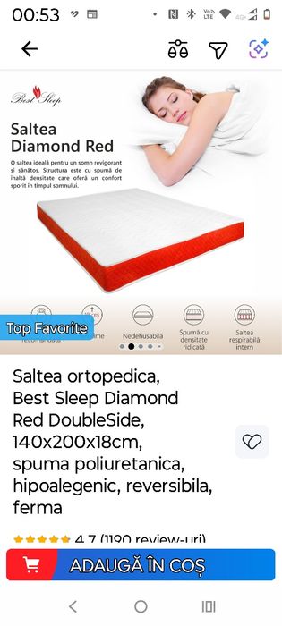 Saltea Diamond Red double side